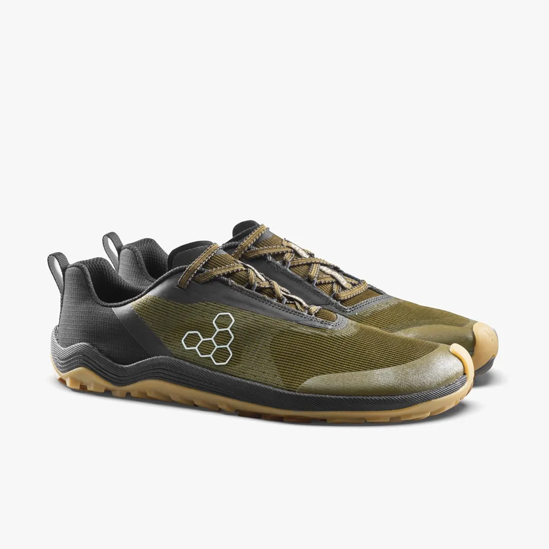 Кроссовки Vivobarefoot Primus Trail Flow — мужская модель, тёмно-оливковый с каучуковой подошвой, фото 4